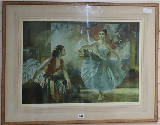 Sir William Russell Flint (1890-1969), limited edition print, Eve and Yasmin, signed in pencil, 48 x 65cm